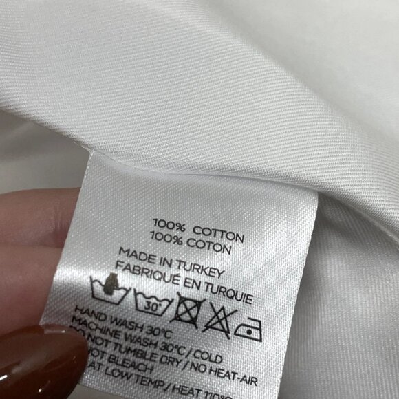 Danini Men’s Contemporary Fit Long Sleeve Button-Up Shirt White Size 15.5 - Picture 4 of 5